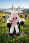 Preview: Handtuchfigur Kuh mit Sessel