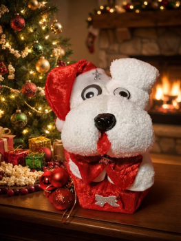 Handtuchfigur  Hund als Nikolaus Mitarbeiter/rin