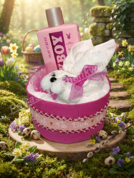 Handtuchtorte zu Ostern Gastgeschenk für Damen
