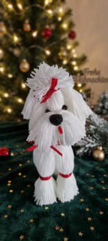 Geschenkbox  Nikolaus Hund mit einer kl.Sektflasche