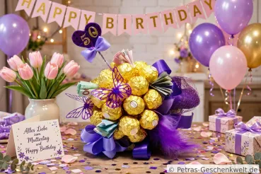 Pralinen Strauß zum Geburtstag