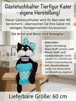 Handtuchhalter Katze Geschenkidee für Damen