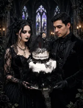Hochzeit Handtuchtorte Gothic