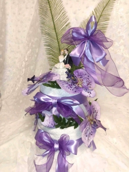 Handtuchtorte * Hochzeit * Zart-bordauxe-weiß