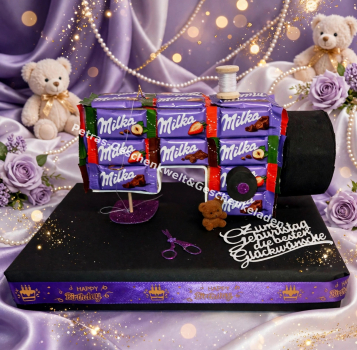 Schokoladen  Nähmaschine zum Geburtstag 