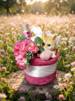 Handtuchtorte zum Geburtstag mit süßer Katze & Wellness