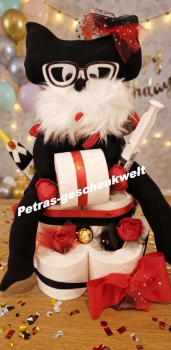 Außergewöhnliche Toiletten-Torte mit handgemachtem Kater