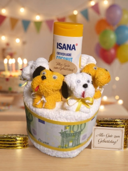 Handtuchtorte Geldgeschenk zum Geburtstag