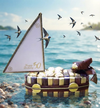 Pralinen Schiff zum 50 Geburtstag