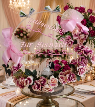 Handgefertigter Rosenkranz zur Hochzeit – Originelles Geldgeschenk für das Brautpaar – 40cm