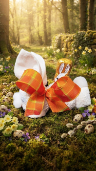 Süßer Osterhase mit Seifenhandtuch als Gastgeschenk