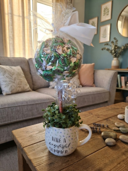 Schokoladen-Bäumchen (Mint Chocs) in Deko-Tasse