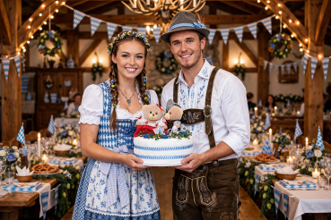 Bayrische Hochzeit  Handtuchtorte Geldgeschenk