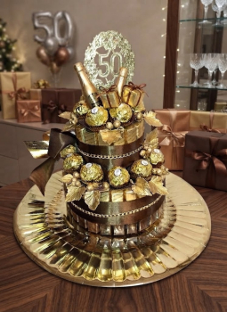 Pralinen Handtuchtorte zum 50 Geburtstag