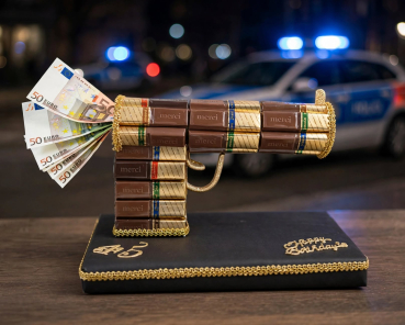 Polizei Pralinen Pistole Geldgeschenk