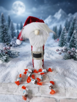 Nikolaus Schachtel rund  mit Süssigkeiten