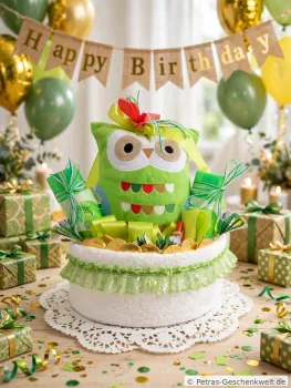 Handtuchtorte für Damen und Teenager zum Geburtstag