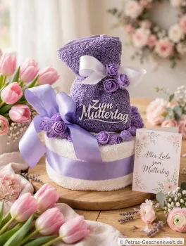 Handtuchtorte zum Muttertag-Geburtstag