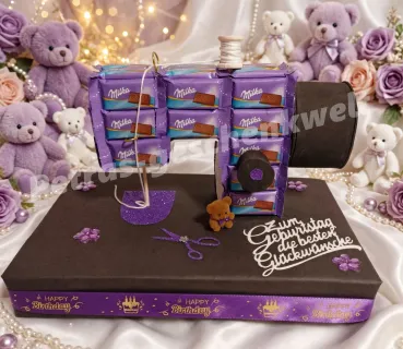 Schokoladen Nähmschine zum Geburtstag