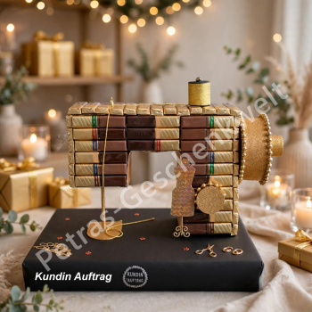 Nähmaschine aus Pralinen zum Geburtstag