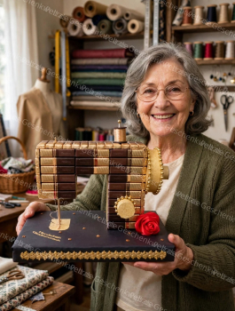 Nähmaschine aus Merci Schokolade Herzlichen Glückwunsch Geschenk Schneiderin Näherin Handarbeit Jandelsbrunn