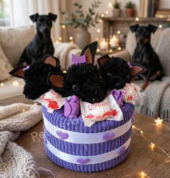 Hunde Handtuchtorte zum  Geburtstag für Damen und Herren