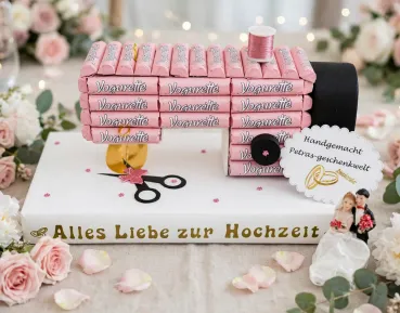Pralinen Nähmaschine zur Hochzeit