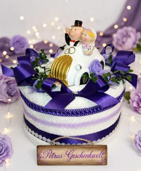 Preview: Hochzeit Handtuchtorte Geldgeschenk