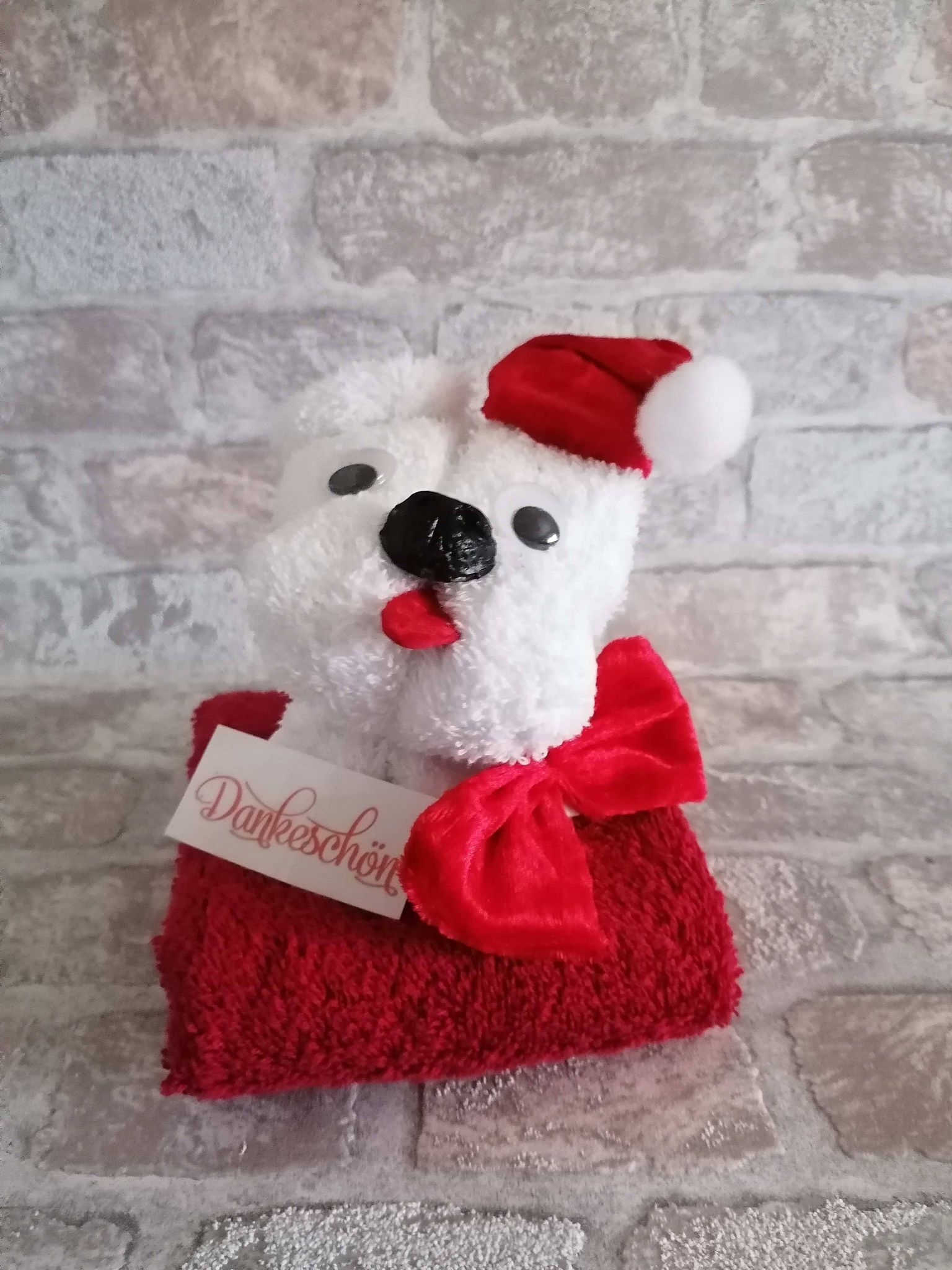 petrasgeschenkwelt Nikolaus Handtuch Hund als Dankeschön