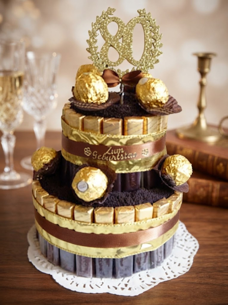 Pralinen Handtuchtorte zum 80 Geburtstag