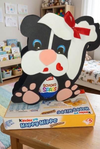 Große Geschenkschachtel Stinktier mit Schoko Ei Kindergeburtstag