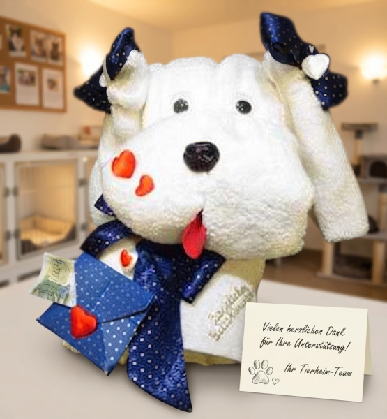 Handtuchfigur großer Hund
