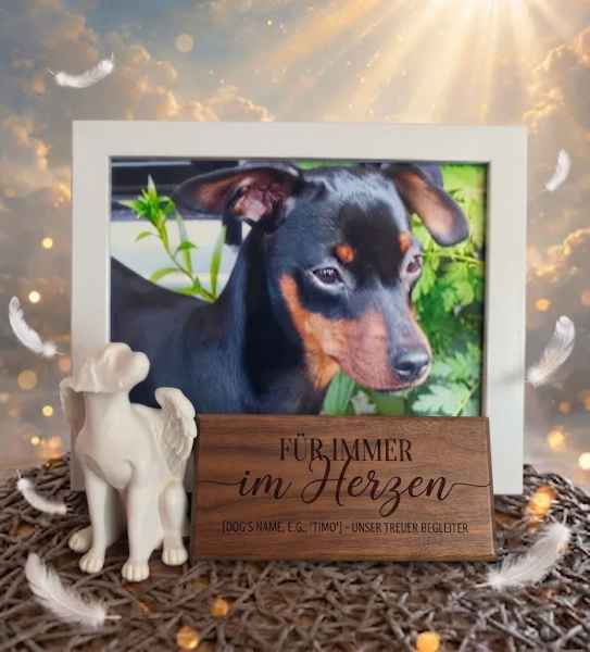 Engel Hund Gedenk Statur klein