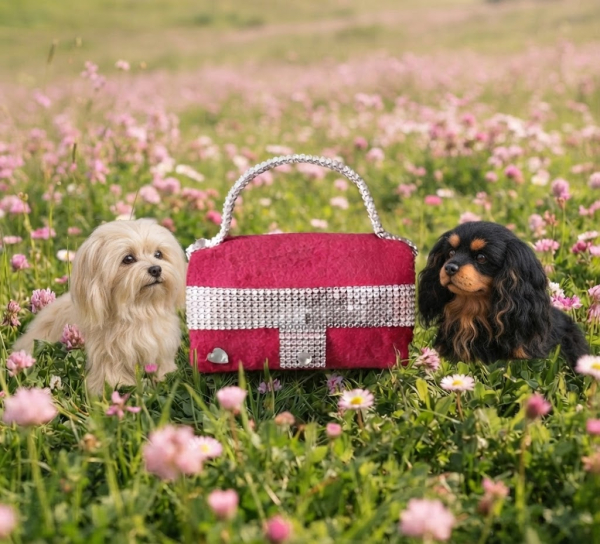 Handgemachte Handtuch-Handtasche in Pink – Edles Deko-Highlight mit Strass