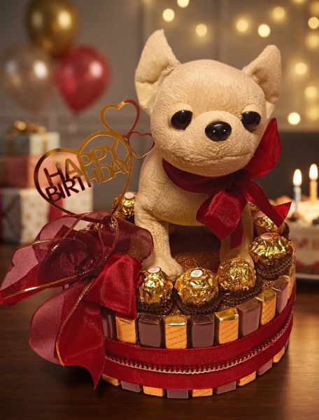 Pralinentorte zum Geburtstag für Hundefans