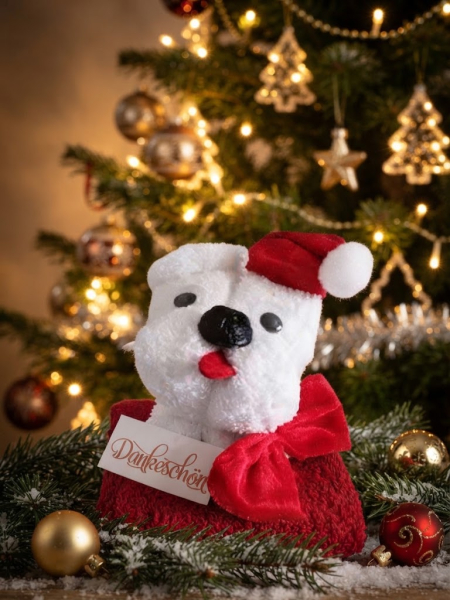 Nikolaus Handtuch Hund als Dankeschön