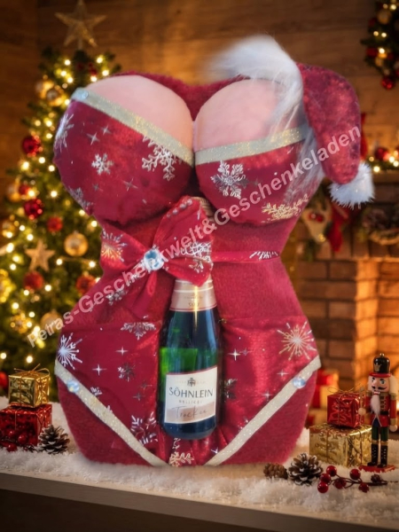 Geschenkbox Damen-Corsage mit Sekt