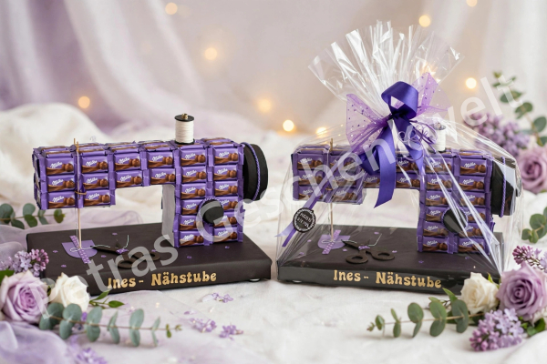 Schokoladen Nähmaschine zum Geburtstag