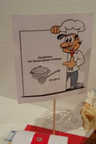 Bestandene Prüfung Koch oder Geburtstag