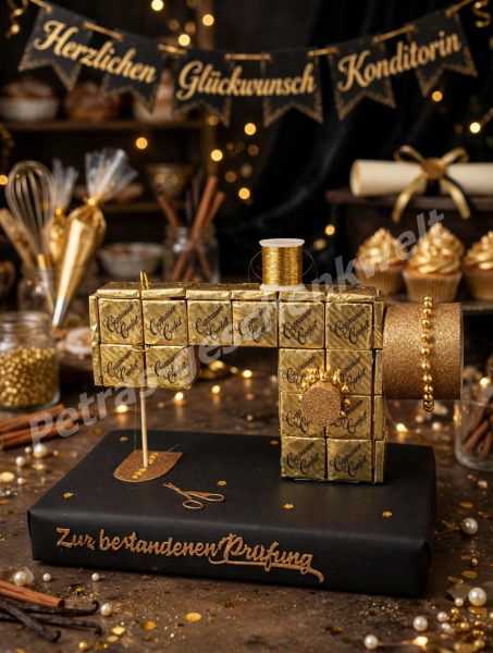 Cappuccino Nähmaschine zur bestandenen Prüfung