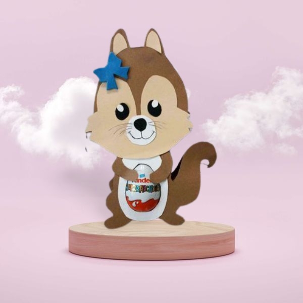 Geschenkschachtel Hörnchen mit Schokoladen Ei Kindergeburtstag