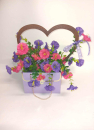 Geschenktasche lila mit Eisen Herz Gastgeschenk