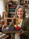 Nähmaschine aus Merci Schokolade Herzlichen Glückwunsch Geschenk Schneiderin Näherin Handarbeit Jandelsbrunn
